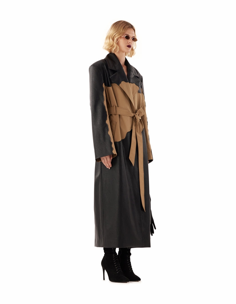 Burst Trench Coat Black